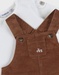 Salopette en t-shirt set in geribd fluweel
