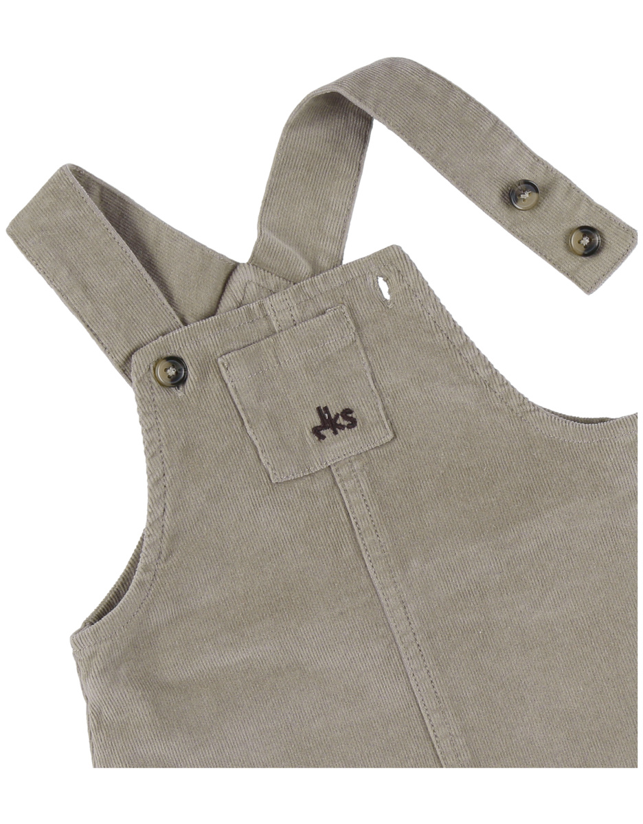 Overall en t-shirt set in geribd fluweel
