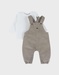 Overall en t-shirt set in geribd fluweel
