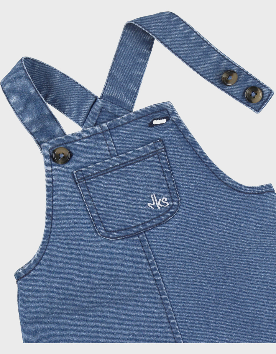 Overall en t-shirt set in geribd fluweel
