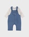 Dungarees and t-shirt set in corduroy velvet
