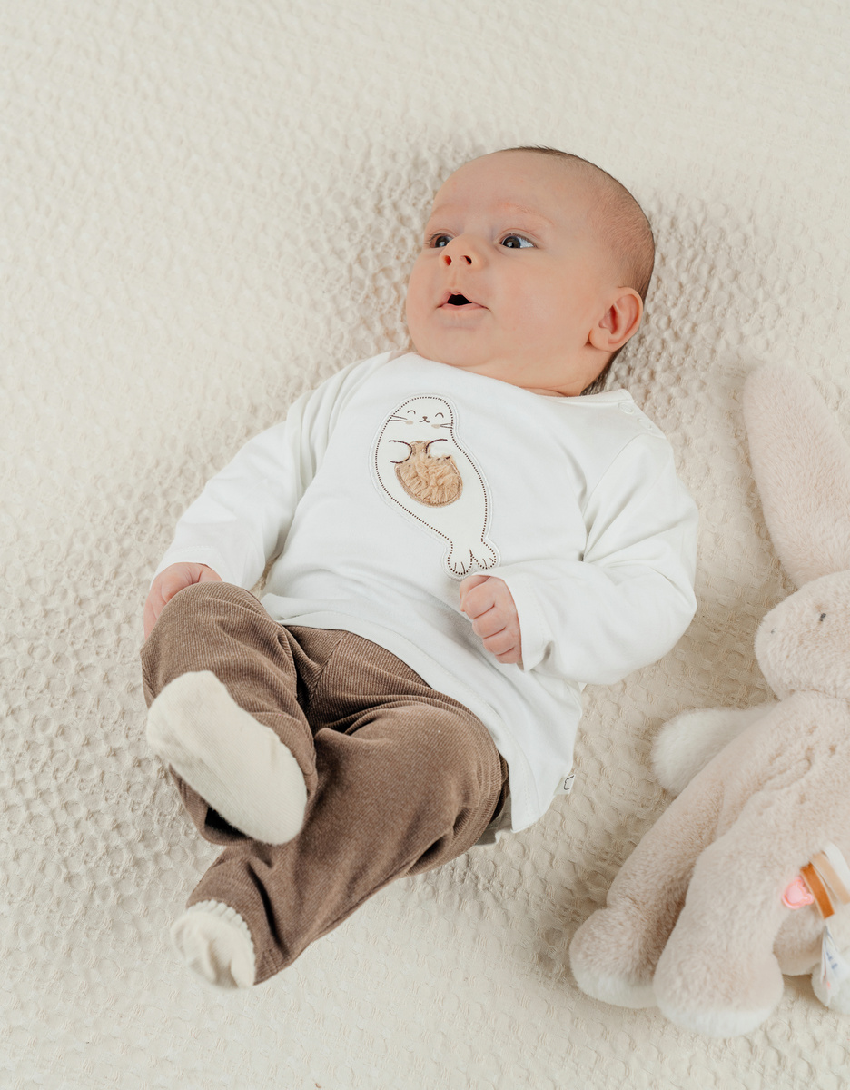 T-shirt en legging set in geribde jersey
