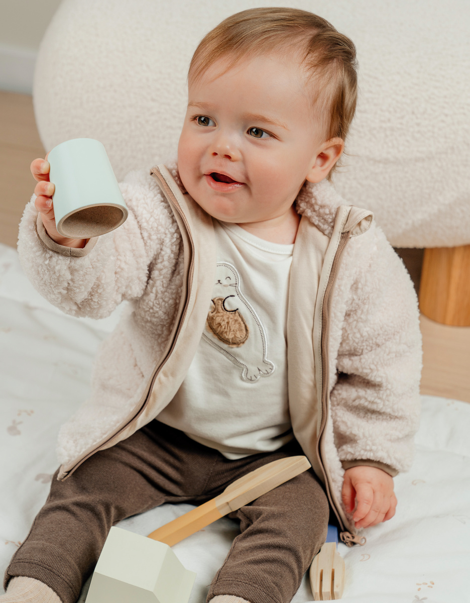 T-shirt en legging set in geribde jersey