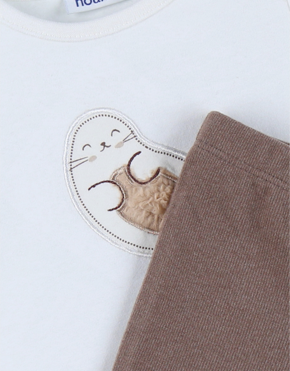 T-shirt en legging set in geribde jersey