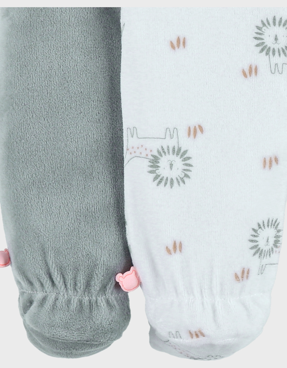 Set van 2 baby-pyjama's in zachte velours