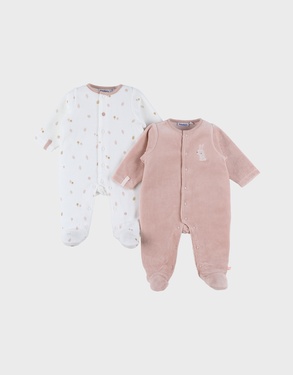 Set van 2 baby pyjama’s van velours
