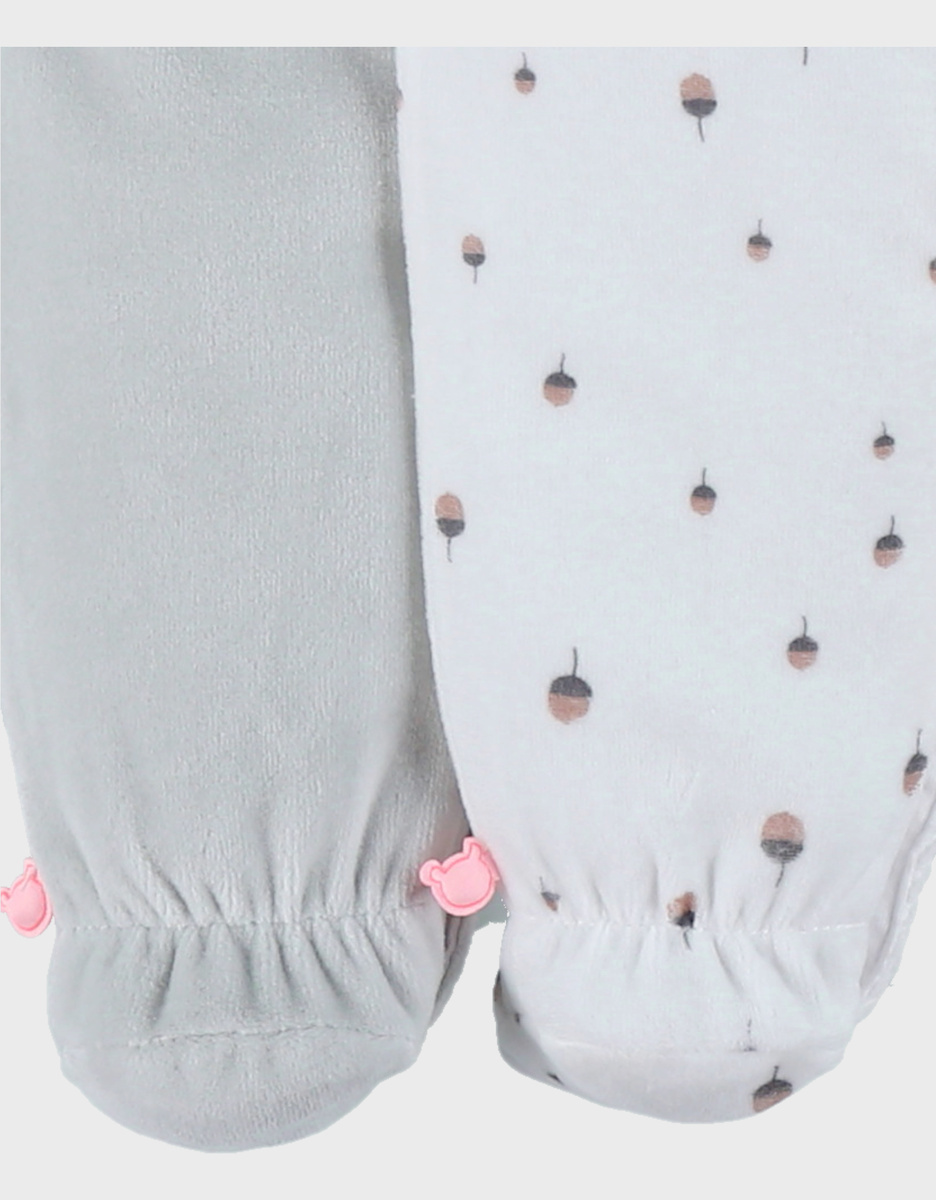 Set van 2 babypyjama's in fluweel
