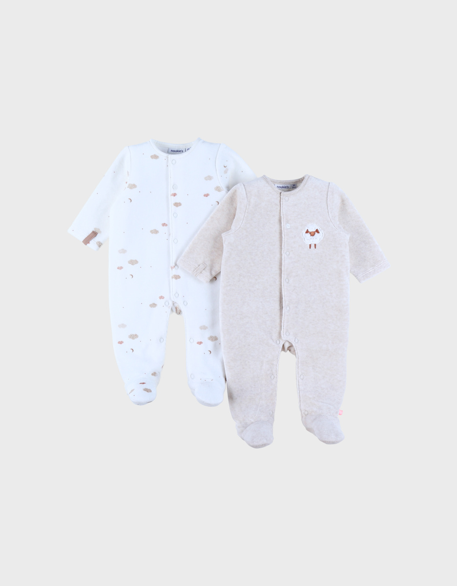Set van 2 Baby Pyjamas in Fluweel