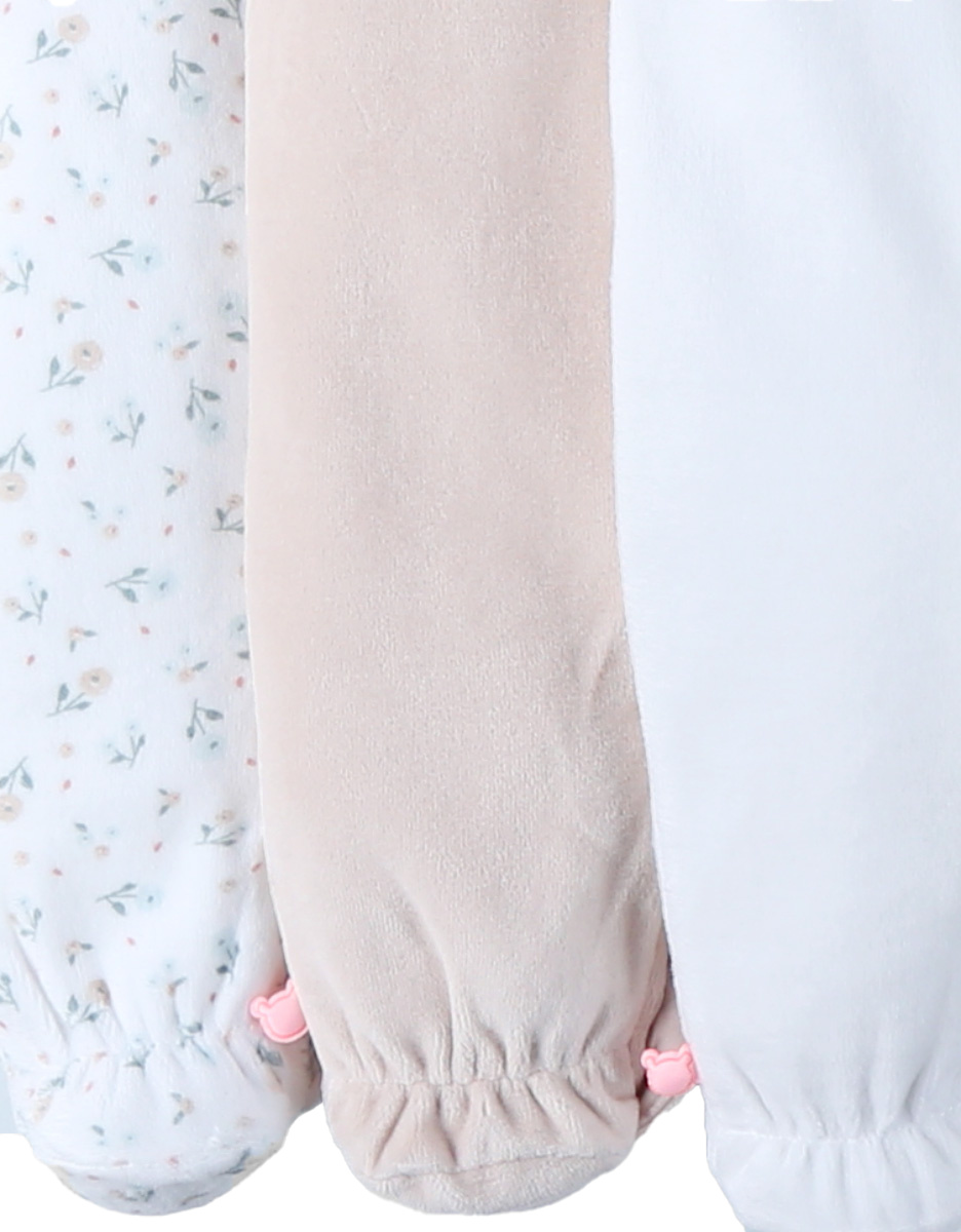 Set van 3 Baby Pyjamas in Fluweel