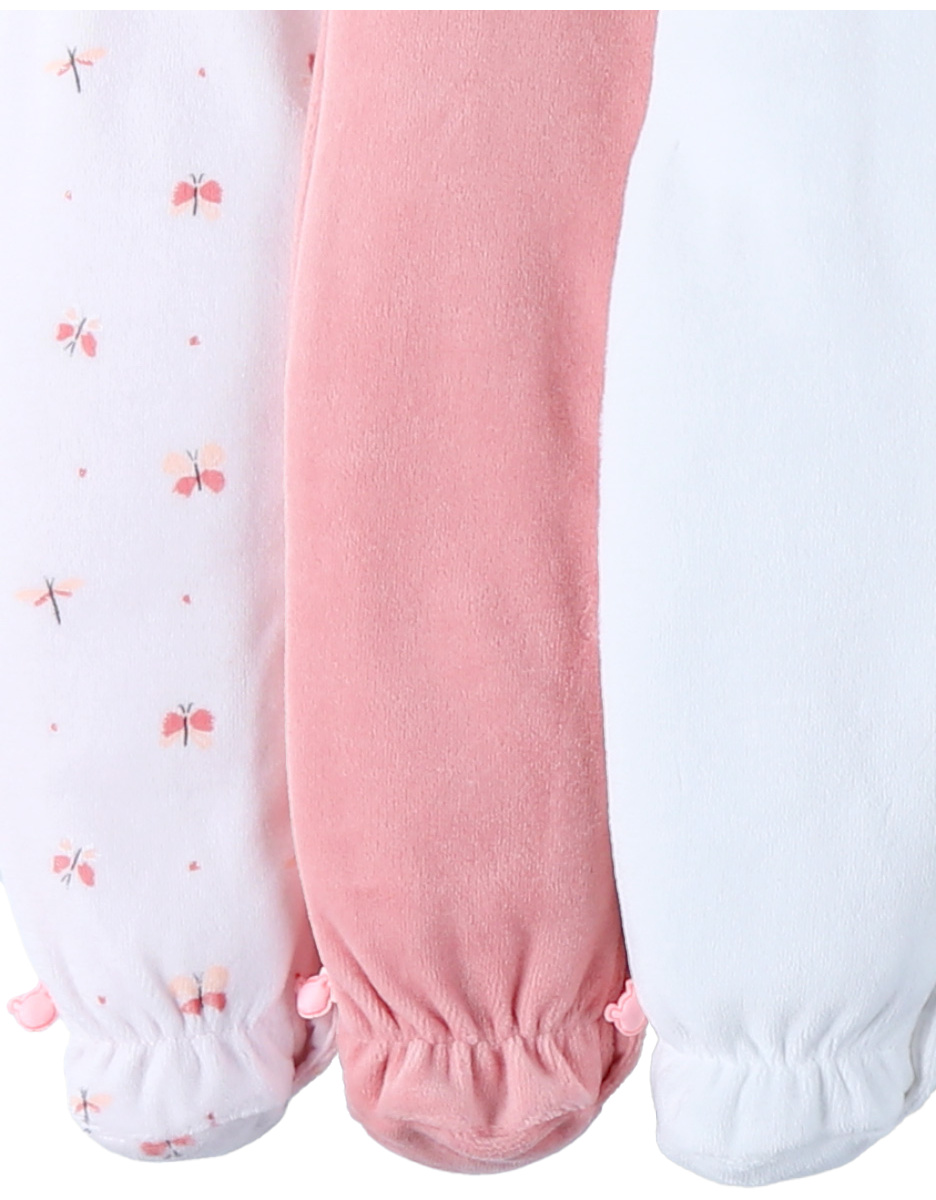 Set van 3 Baby Pyjamas in Fluweel