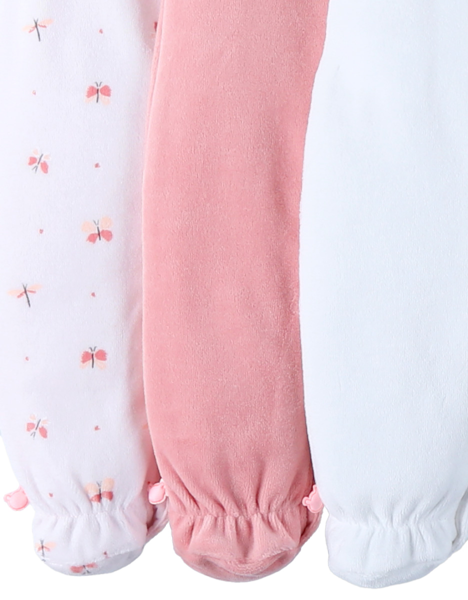 Set van 3 Baby Pyjamas in Fluweel
