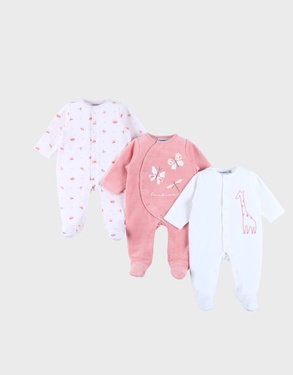 Set van 3 Baby Pyjamas in Fluweel