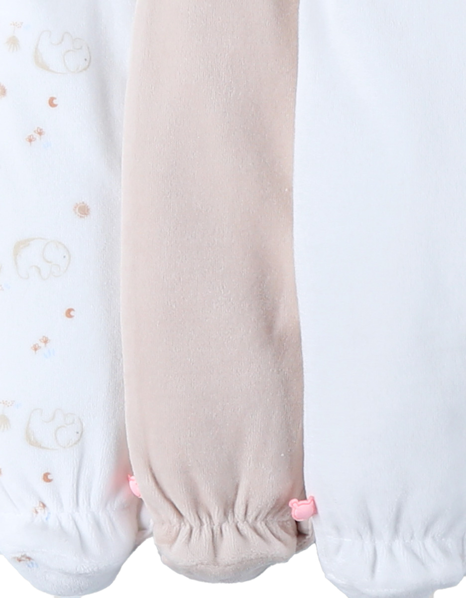 Set van 3 Baby Pyjamas in Fluweel