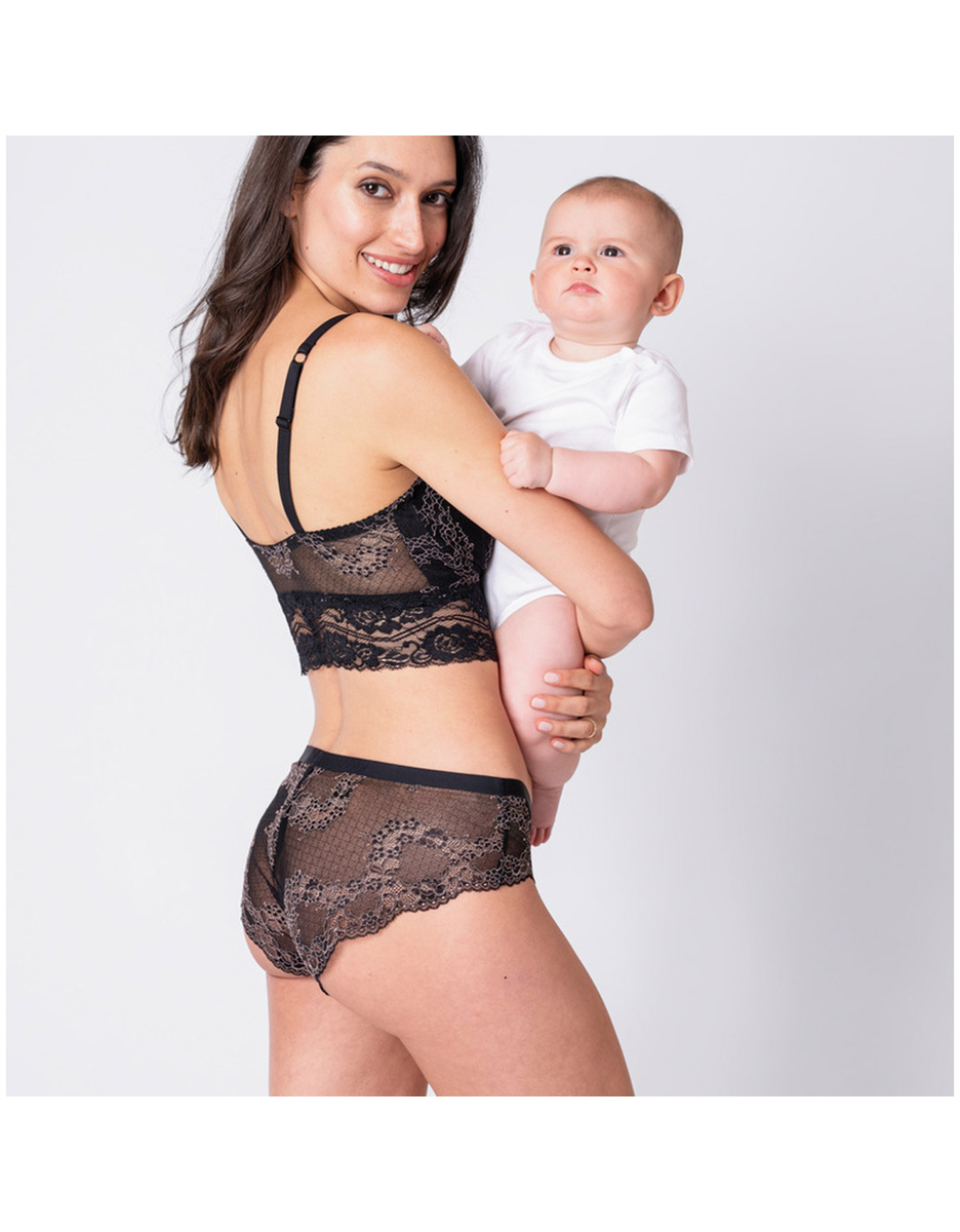 Slip grossesse en dentelle Beth, Noir