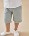 Cotton piqué bermuda shorts, sage green