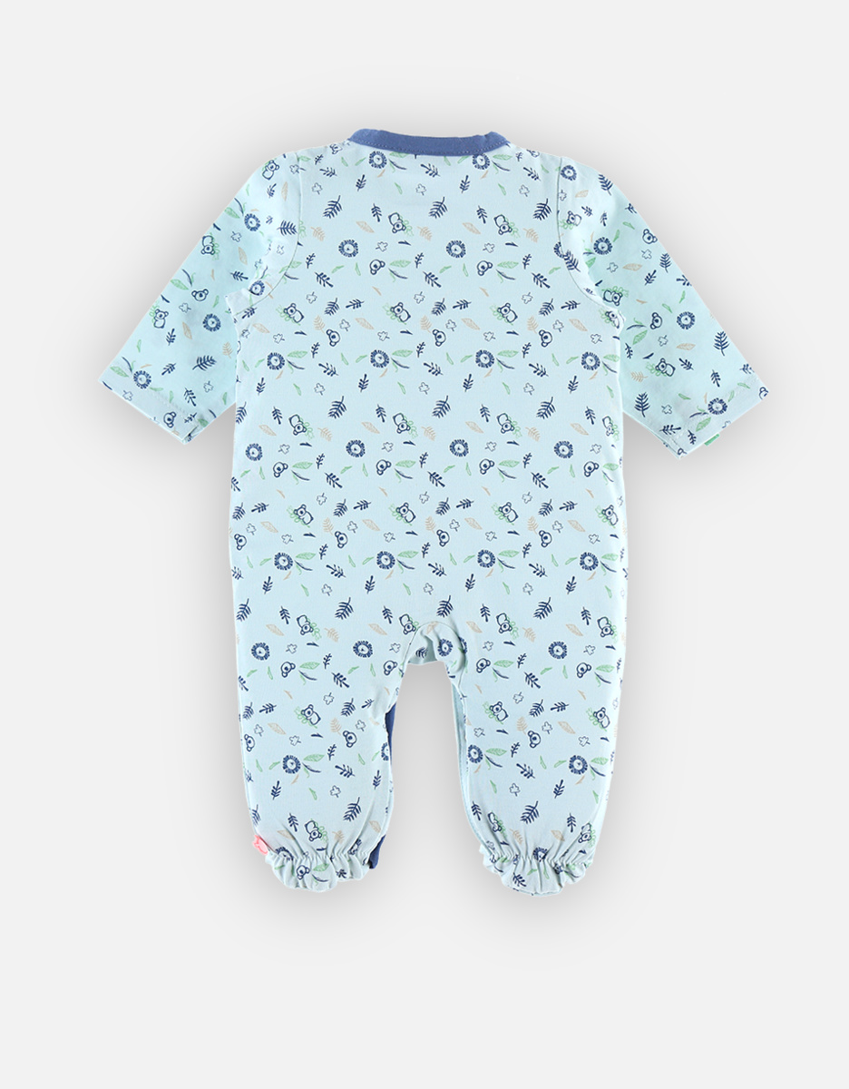 Pyjama dors-bien en jersey à imprimés, bleu
