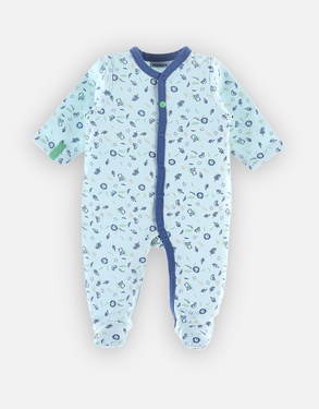 Jersey pyjama met prints, blauw