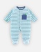 Velvet striped sleep-well pyjamas, blue