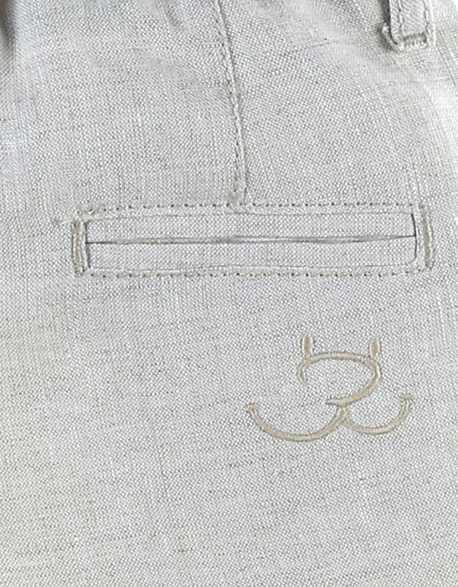 Katoenen en linnen broek, beige