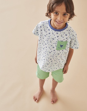 Jersey 2-piece pyjamas, light blue/green