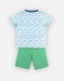Jersey 2-delige pyjama, lichtblauw/groen
