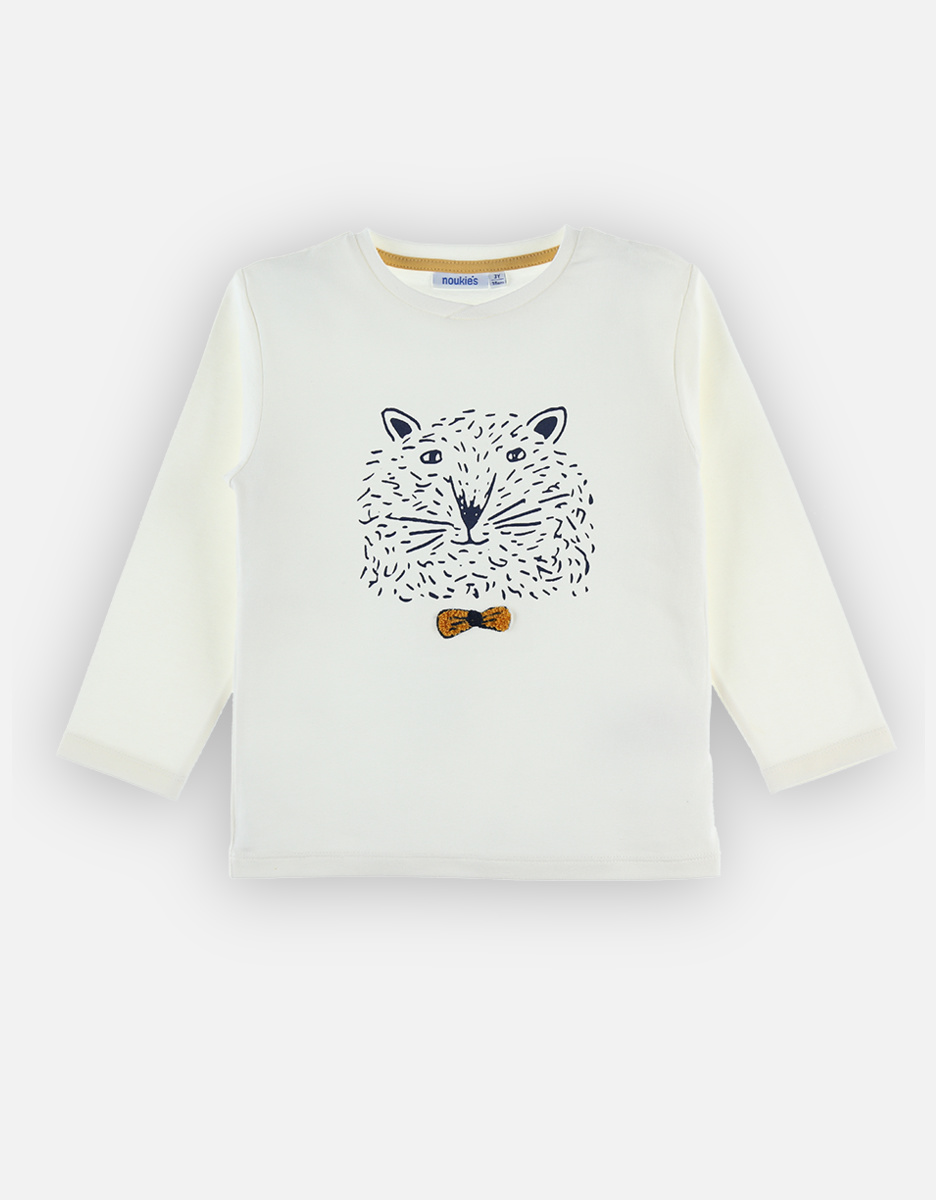 Organic cotton beaver t-shirt, off-white