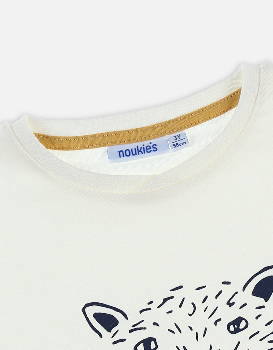 Organic cotton beaver t-shirt, off-white