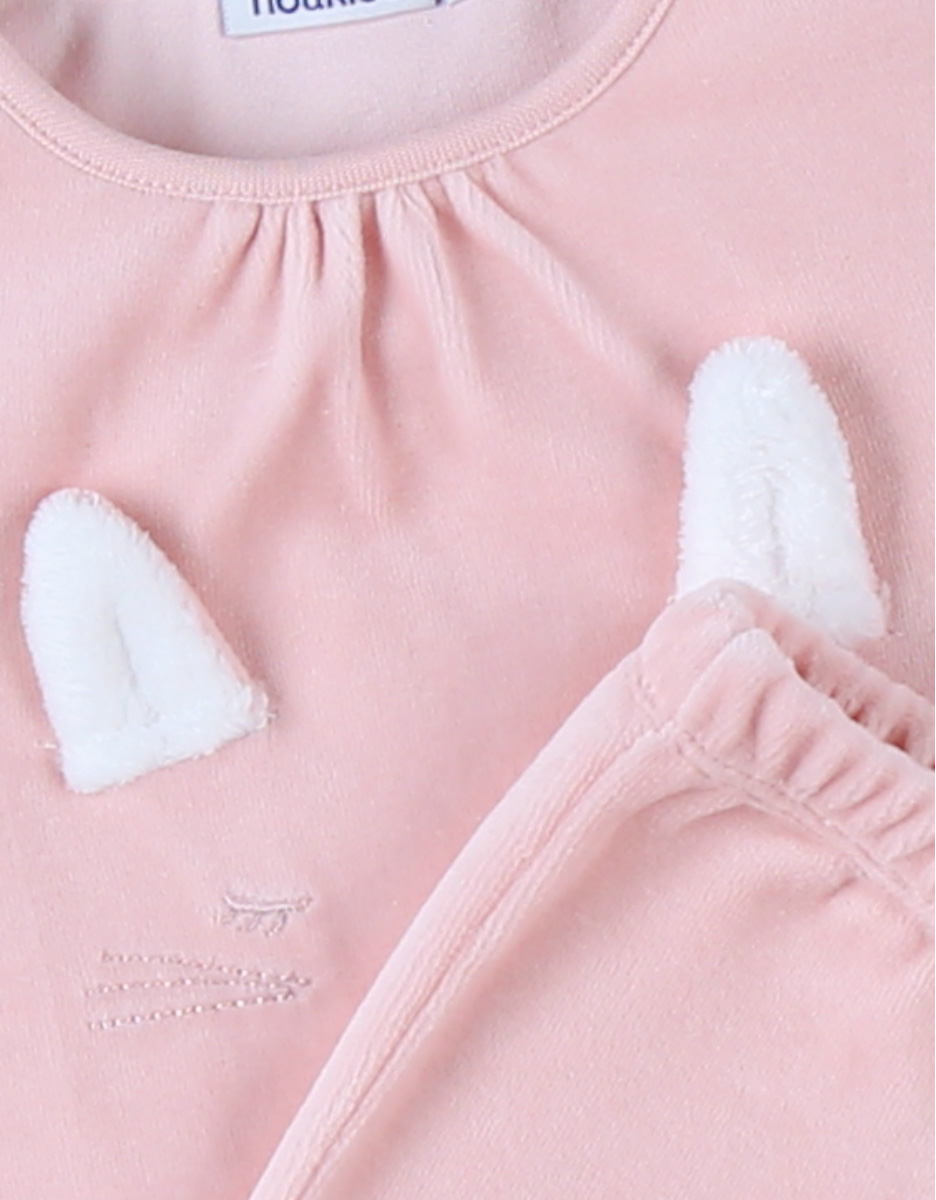 2-piece velvet pyjamas, light pink