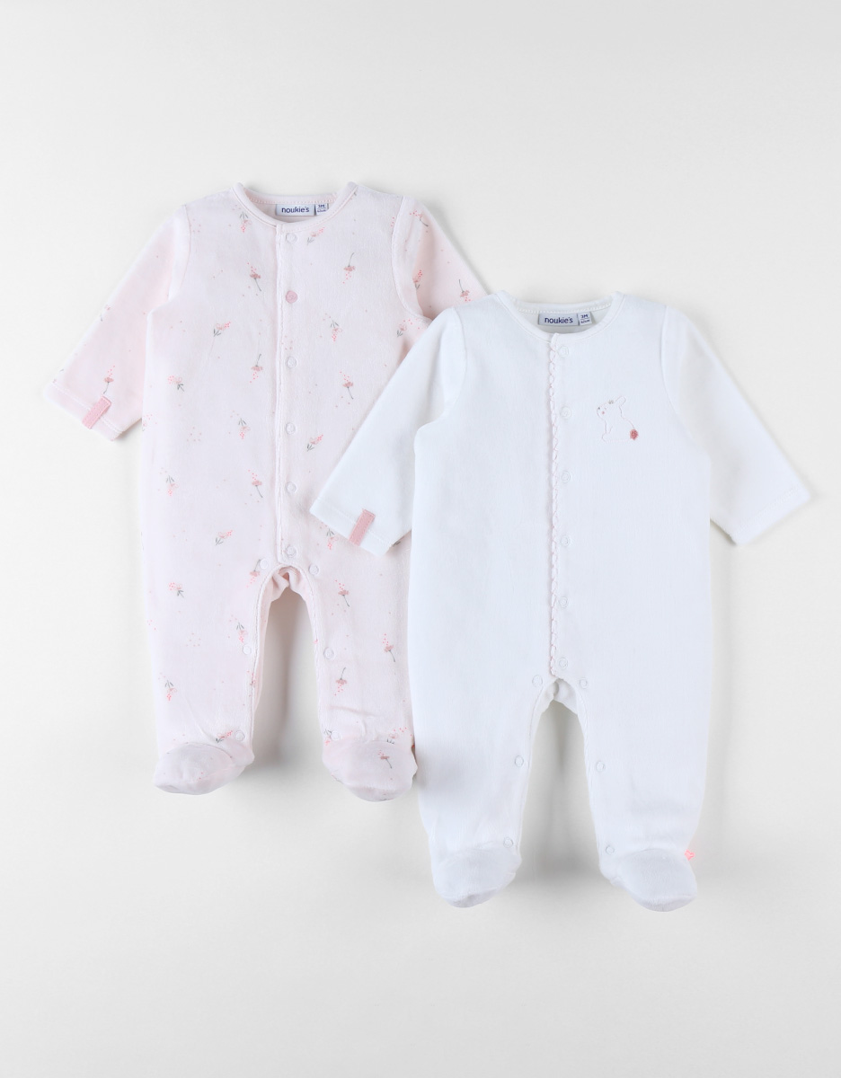 Set van 2 Baby Pyjamas, Fluweel