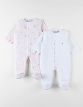 Set van 2 Baby Pyjamas, Fluweel