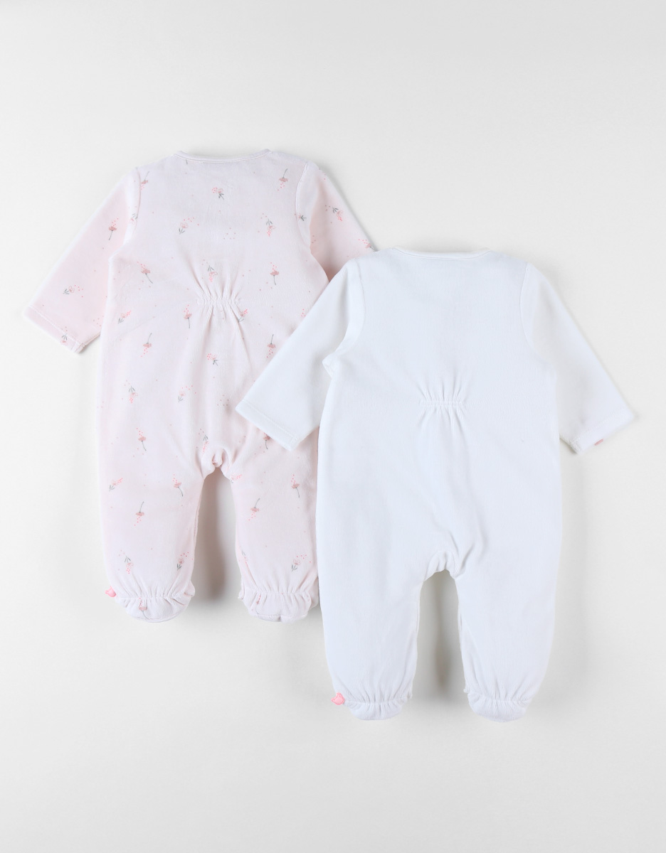 Lot de 2 Pyjamas bébé, Velours