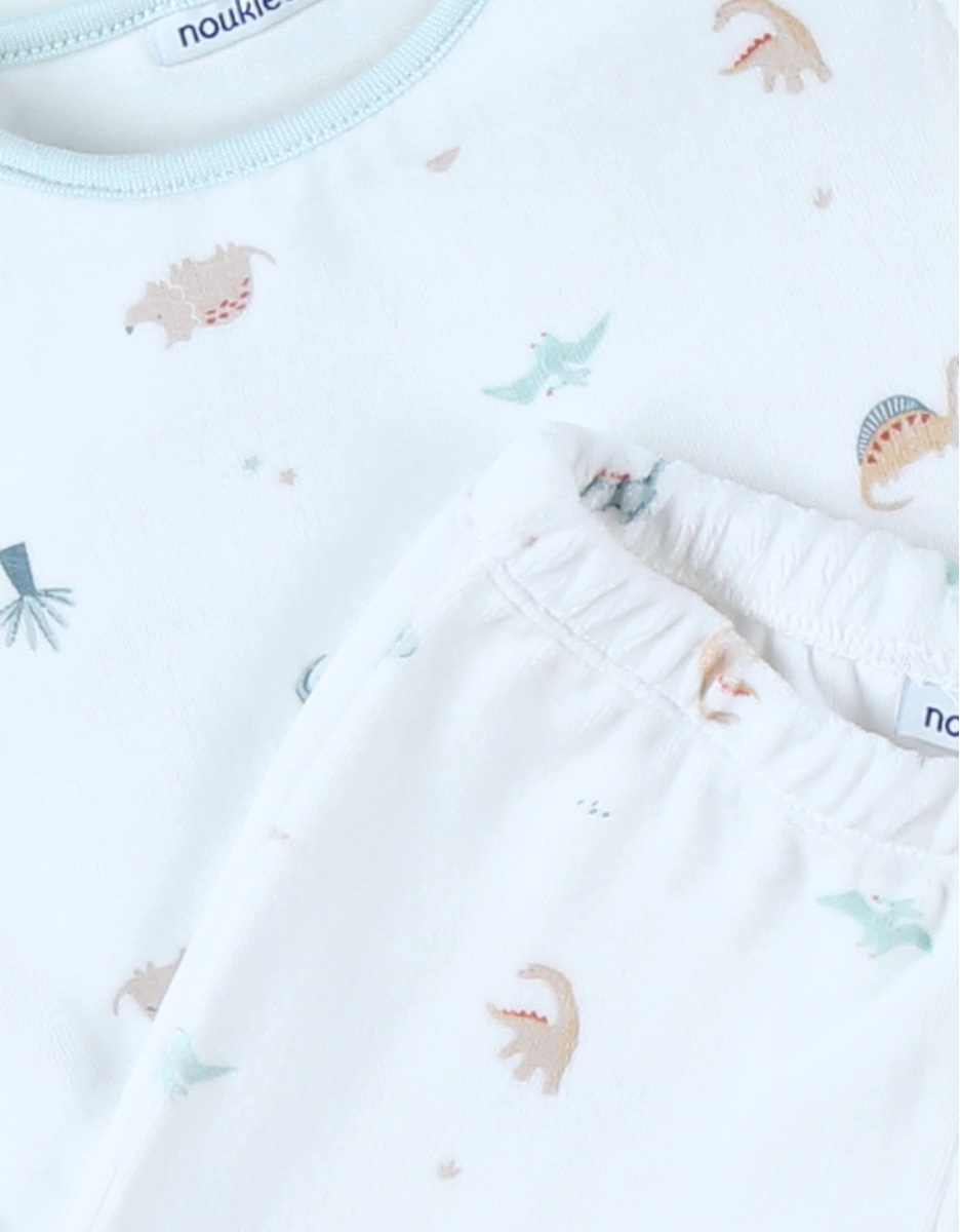 Corduroy velvet white pyjamas, dinos