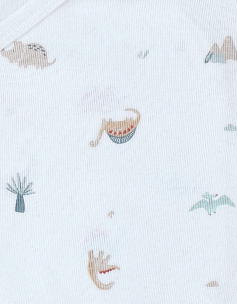 Pack of 2 cotton bodysuits, light blue/ecru