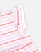 Pyjama combishort rayé  en coton BIO, rose clair