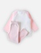 Pyjama 2 pièces chouette en velours, rose clair/écru