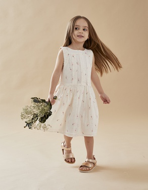 Ceremony floral dress, off-white