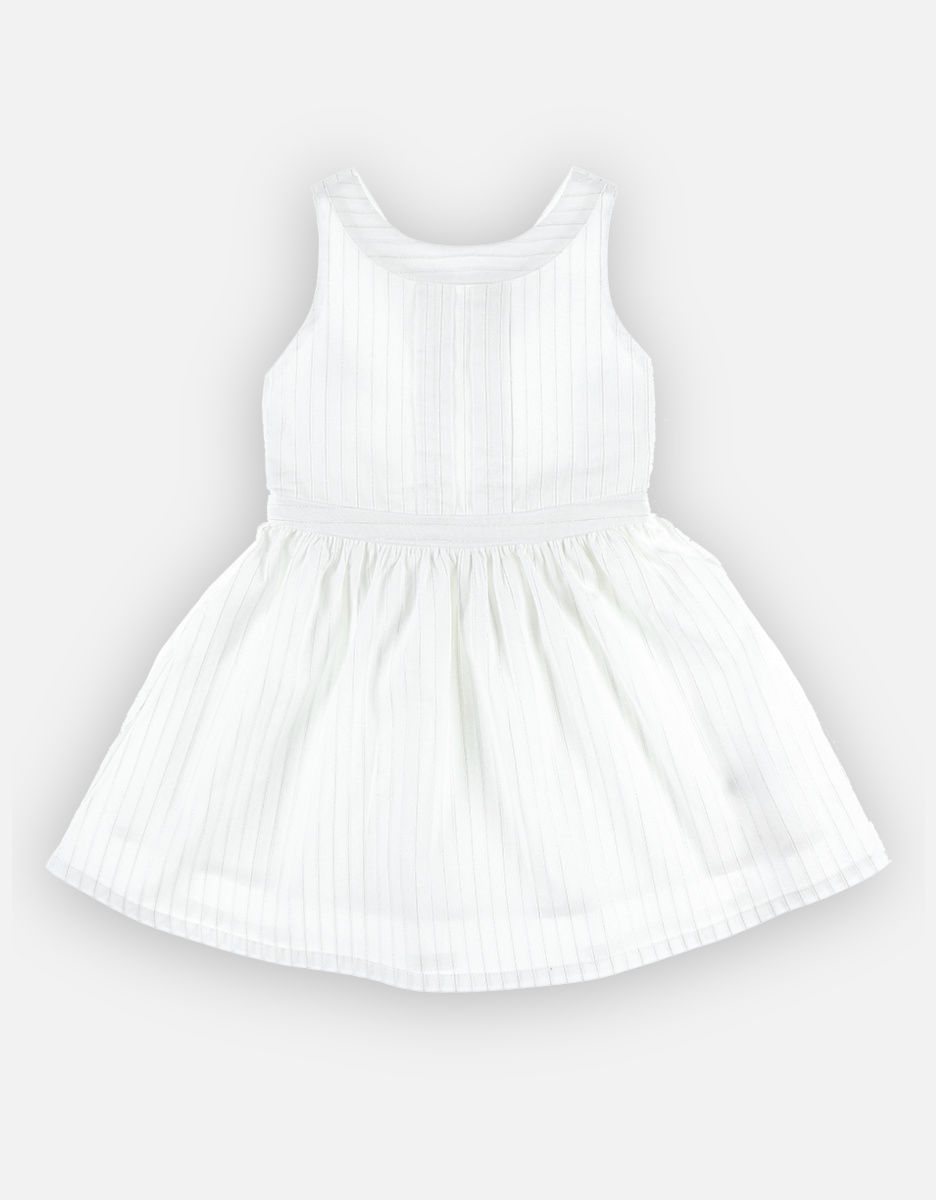 Dress with straps, off-white