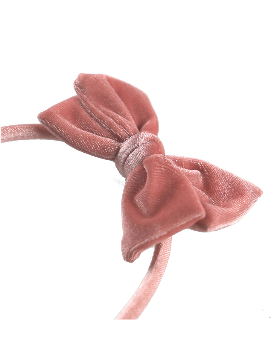 Serre-tête nœud rose en velours