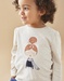 Long-sleeved t-shirt with girl print, heather beige