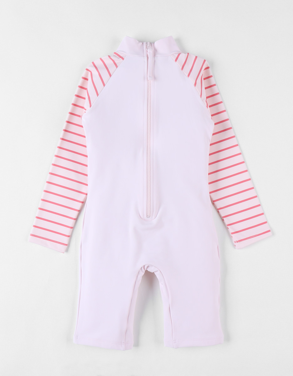Combi Anti-UV rayée, bleu clair