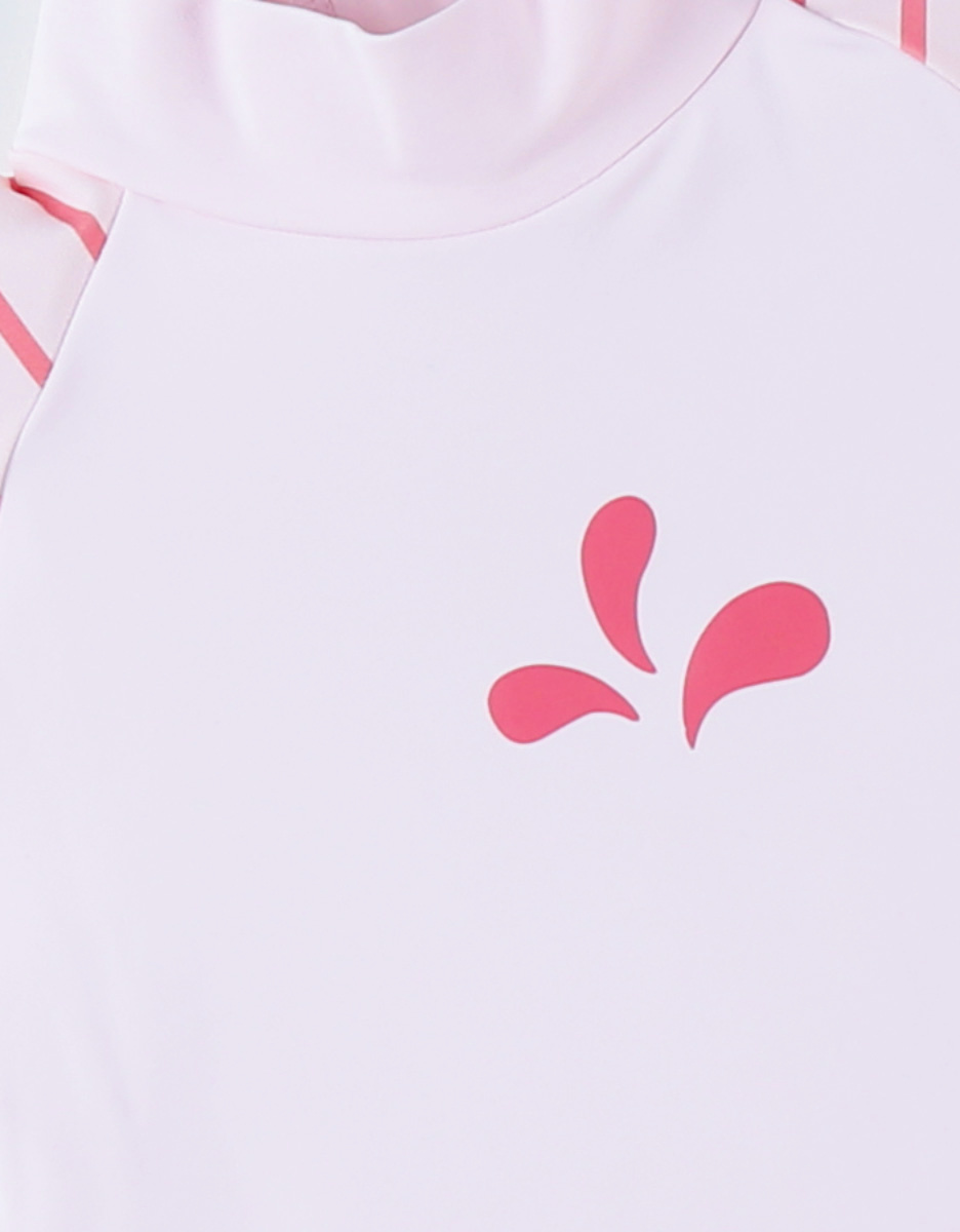 Striped Anti-UV romper swimsuit, light blue