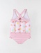 Striped floating suit with prints, light pink/off-white