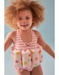 Striped floating suit with prints, light pink/off-white