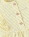 Striped seersucker dress, yellow/off-white