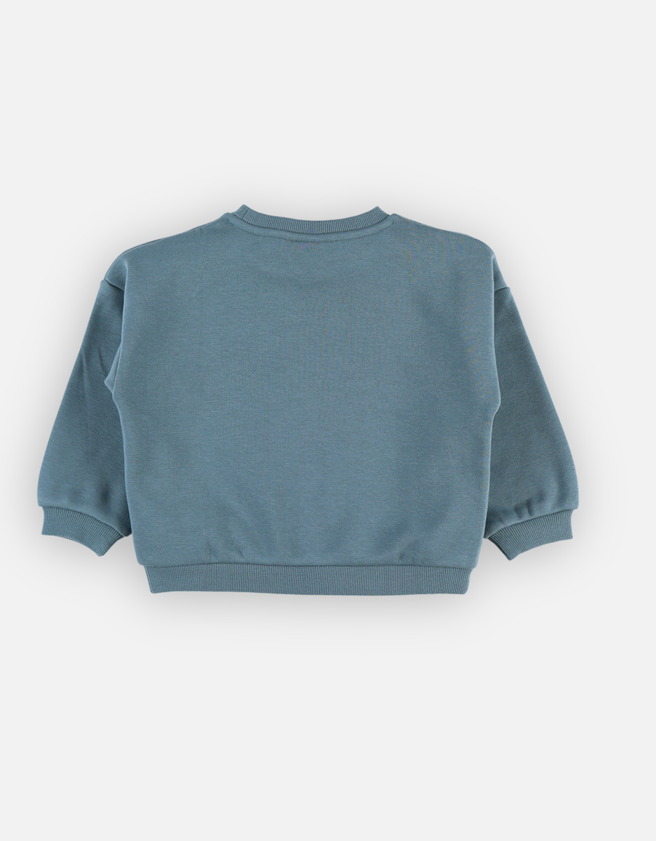 Katoenen Nouky sweater, donkeraqua