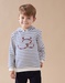 Gestreepte sweatshirt met kap, ecru/donkerblauw