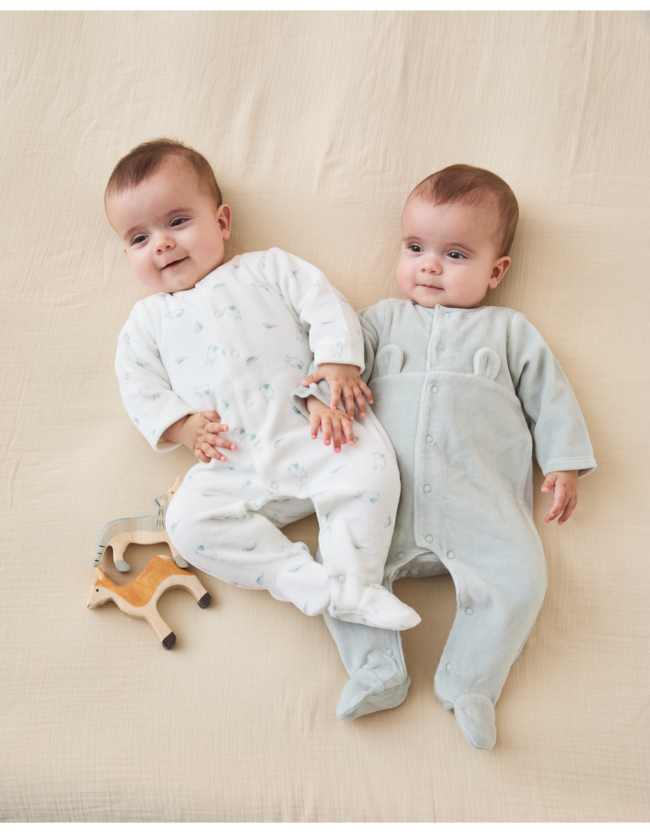 Set van 2 Baby Pyjamas, Fluweel