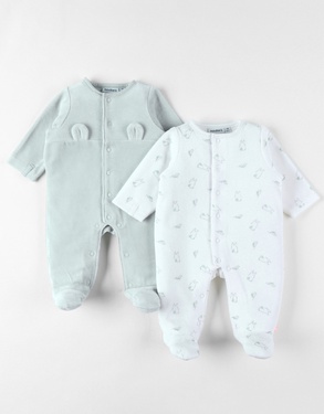 Set de 2 Pyjamas bébé, Velours