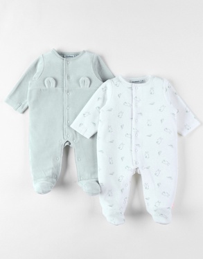 Pack of 2 Baby Pyjamas, Velvet