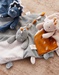 Veloudoux Ops knuffeldoekje, blauw